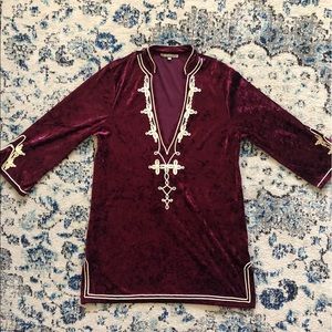 Boho maroon velvet top